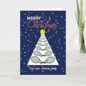Joyeux Noël tennis texte personnalisé Carte de vac (Devant)