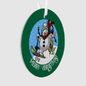 Joyeux Noël! Texte modifiable Ski Snowman (devant)
