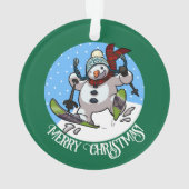 Joyeux Noël! Texte modifiable Ski Snowman (dos)