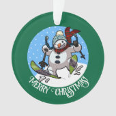 Joyeux Noël! Texte modifiable Ski Snowman (devant)