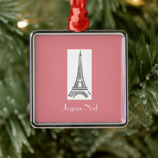 Joyeux Noel Tour Eiffel Ornement de Noël français (Arbre)