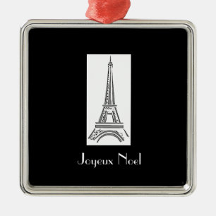 Joyeux Noel Tour Eiffel Ornement de Noël français