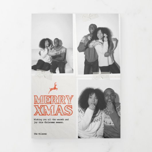 Joyeux Noël Triple Lettre pliée Invitation (Page de couverture)