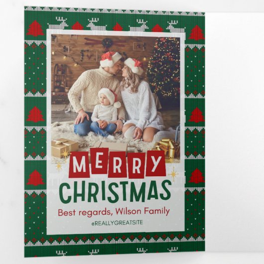 Joyeux Noël Triple Lettre pliée Invitation (Intérieur en premier)