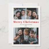Joyeux Noël Trois Photo Simple Rouge Kraft Vacance (Devant)