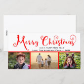 Joyeux Noël Trois Script photo - Carte photo (Devant / Derrière)