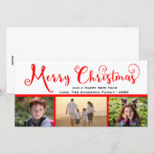 Joyeux Noël Trois Script photo - Carte photo (Devant / Derrière)