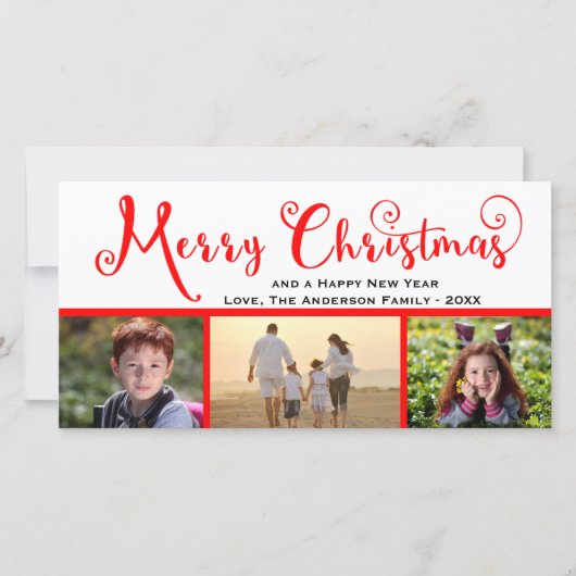Joyeux Noël Trois Script photo - Carte photo (Devant)
