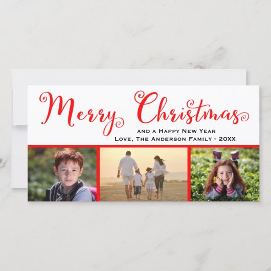 Joyeux Noël Trois Script photo - Carte photo (Devant)