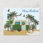 Joyeux Noël Tropical Camping Carte postale (Devant)