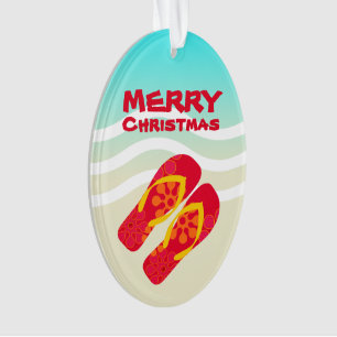 Joyeux Noël Tropical Holiday Beach Sandales
