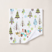 Joyeux Noël Typographie & Arbres de Noël (Gant de toilette)