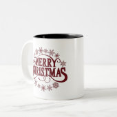 Joyeux Noël Typographie Café Mug (Devant gauche)