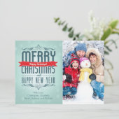 Joyeux Noël typographie Carte photo de vacances (Debout devant)
