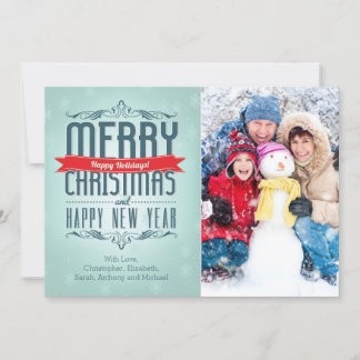 Joyeux Noël typographie Carte photo de vacances