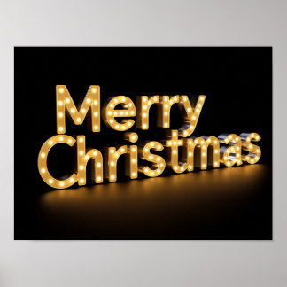 Joyeux Noël Typographie Luxueuse Affiche Papier H0