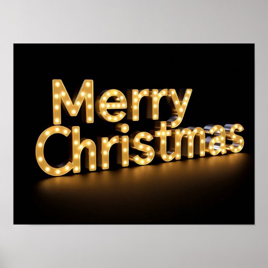 Joyeux Noël Typographie Luxueuse Affiche Papier H0 (Devant)