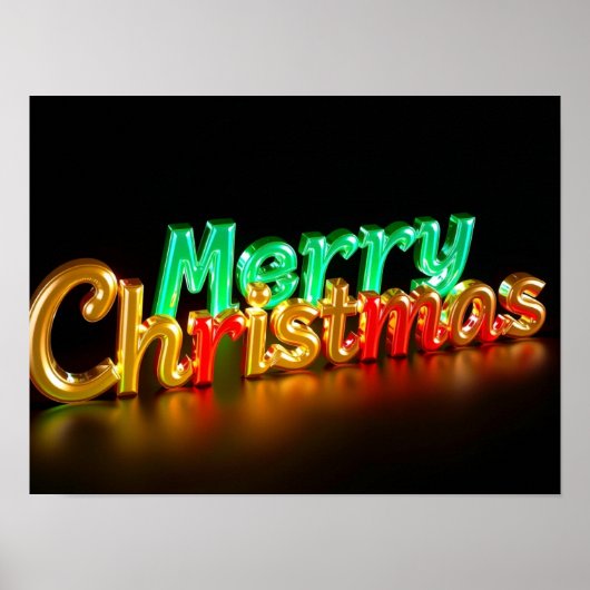 Joyeux Noël Typographie Luxueuse Affiche Papier H0 (Devant)