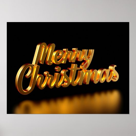 Joyeux Noël Typographie Luxueuse Affiche Papier H1 (Devant)