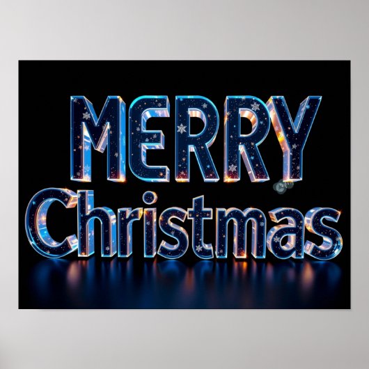 Joyeux Noël Typographie Luxueuse Affiche Papier H2 (Devant)