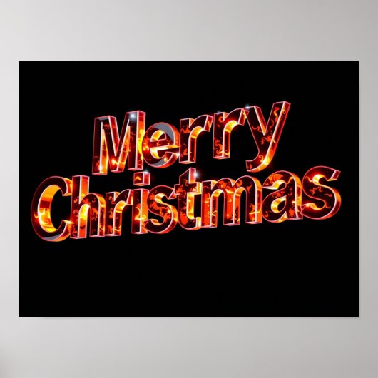 Joyeux Noël Typographie Luxueuse Affiche Papier H4 (Devant)