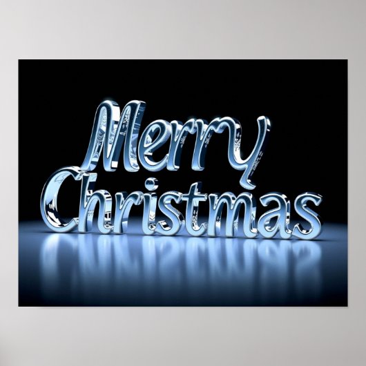 Joyeux Noël Typographie Luxueuse Affiche Papier H4 (Devant)