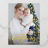 Joyeux Noël Un Vacances Verticale Gold Photo (Recto)