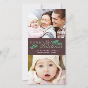 Joyeux Noël Vacances Deux Cartes photos