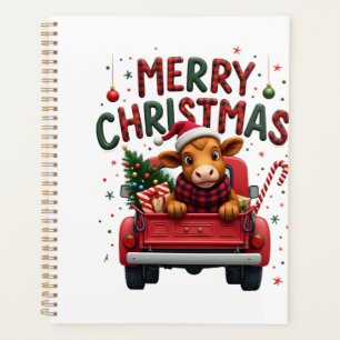 Joyeux Noël Vache Highland Écossaise Noël Ferme An