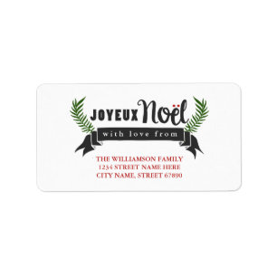 Joyeux Noel Vakantie Adresetiketten Etiket