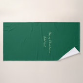 Joyeux Noël vert fond simple solo fête (Serviette de bain)