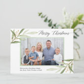 Joyeux Noël vert or carte photo moderne (Debout devant)