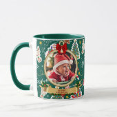 Joyeux Noël Vert Personnalisé HO! HO! HO! HO! Mug (Gauche)