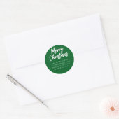 Joyeux Noël vert script Retour Adresse étiquette (Enveloppe)