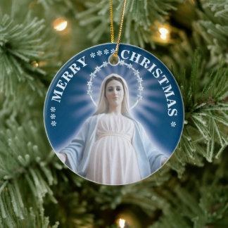 Joyeux Noël | Vierge Marie | Ornement en Céramique