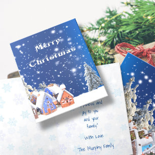 Joyeux Noël Village Mignon Carte de Vœux Personnal