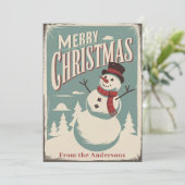 Joyeux Noël vintage Carte de vacances sur mesure (Debout devant)