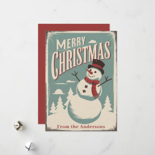 Joyeux Noël vintage Carte de vacances sur mesure