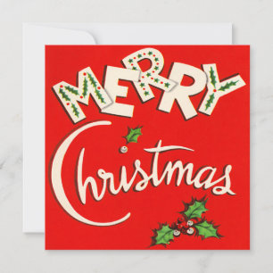 Joyeux Noël Vintage plat carte de Noël