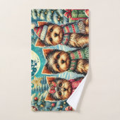 Joyeux Noël vintage Terrier Yorskhire Yorkie (Serviette à main)