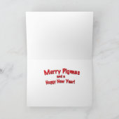 Joyeux Noël Volying cochon Carte de voeux (Intérieur)