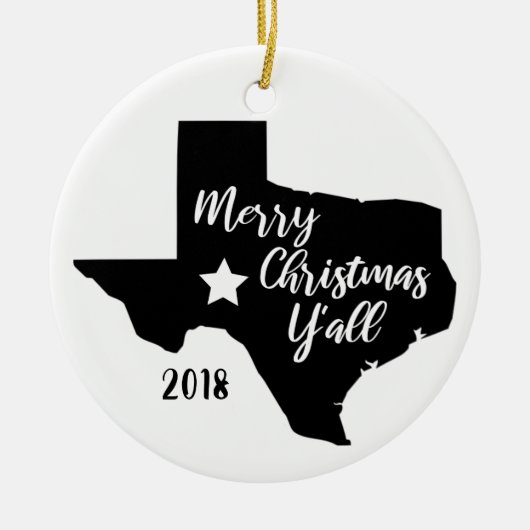 Joyeux Noël vous ornement de Noël du Texas (Devant)