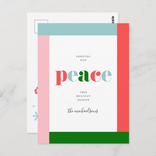 JOYEUX NOËL | Vous souhaitant la paix Carte (Devant / Derrière)