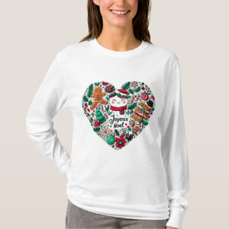 Joyeux Noel Vrolijk Kersthart T-shirt