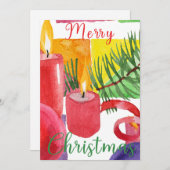 Joyeux Noël Watercolor Deco Carte de vacances (Devant / Derrière)