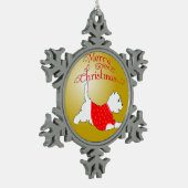 Joyeux Noël Westie Ornement (Gauche)