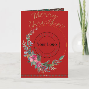 Joyeux Noël Wreath Business Logo Carte de voeux