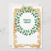 Joyeux Noël Wreath Gold Frame Party Invitation (Dos)