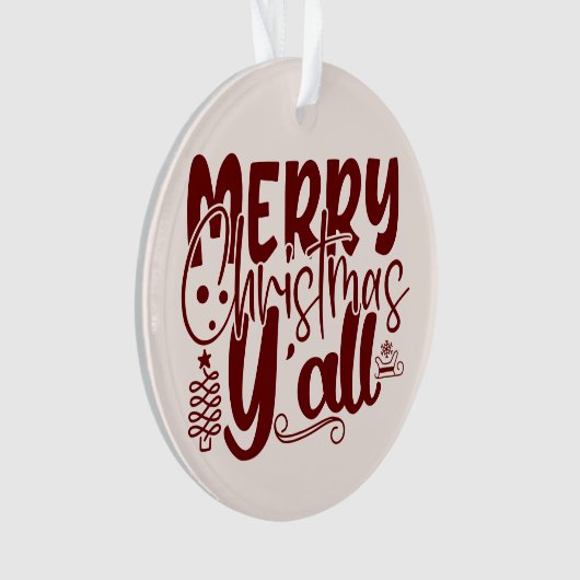 Joyeux Noël Y’all Script Bourgogne crème (devant)