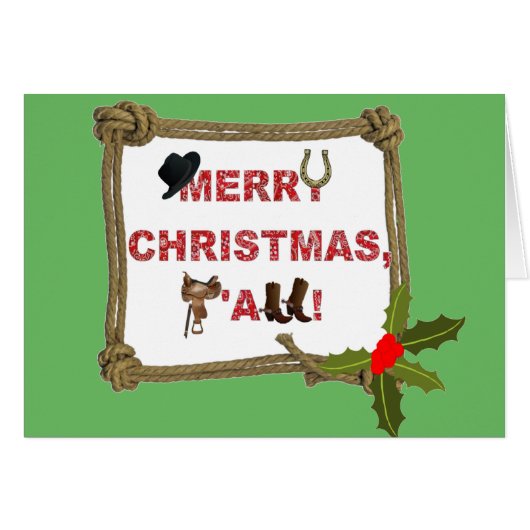 Joyeux Noël, Ya'll - Cowboy (Devant horizontal)